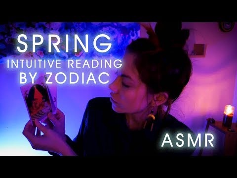 Intuitive Tarot and Oracle Card Reading by Zodiac for Spring, ASMR