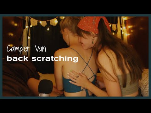 ASMR | Back Scratching Massage on my sister [german whispered | deutsch]