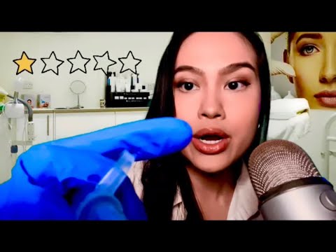 ASMR: WORST Reviewed Spa Does Ur Lip Fillers | Rude Doctor | Examining Your Face | Toxic Roleplay