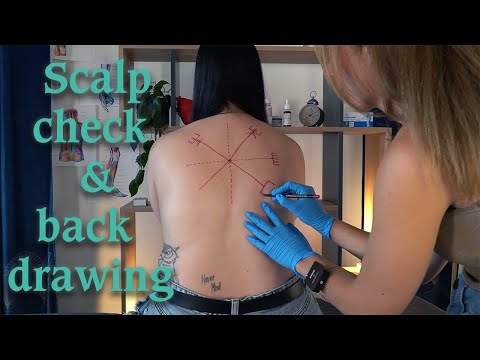 ASMR Extremely Relaxing Scalp Check and Back Drawing | Real Person ASMR | no talking