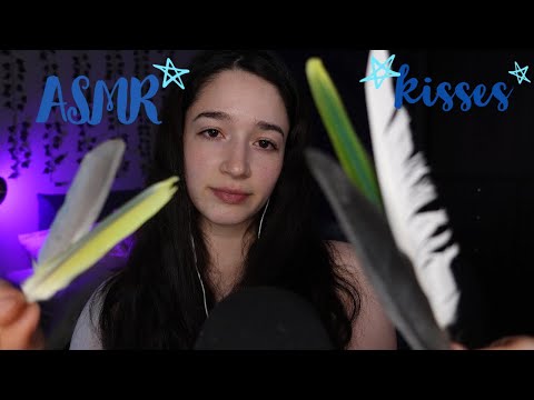 ASMR kisses for you While I Tickle you with Feathers + Fast Hand Sounds