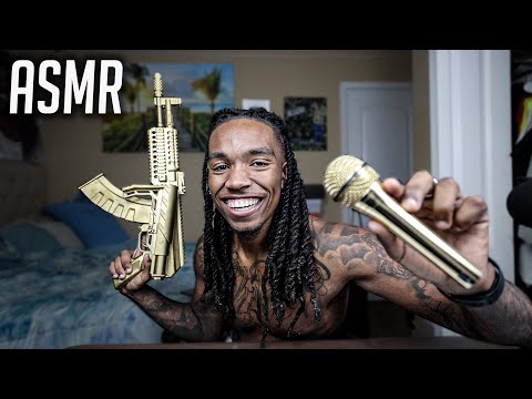 ASMR | **INSANE GOLDEN! ASMR WITH GOLDEN GUN AND MIC** And RELAXATION WHISPERS, GUN SOUNDS , TAPPING