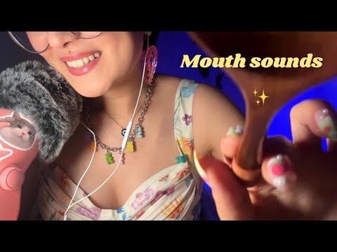 ASMR Ultimate Mouth Sounds 👄💙 (spit painting, tongue swirls, kisses, honey eating, wooden spoon)