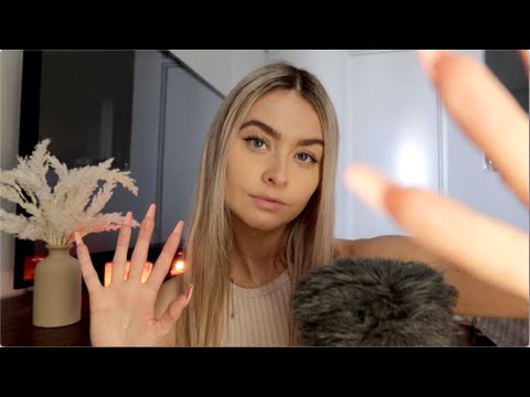 ASMR Up-Close Relaxing Hand Movements, Long Nail Tapping & Finger Flutters 🌙✨