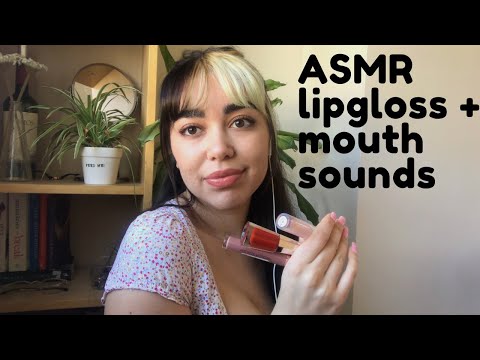 ASMR lipgloss + sticky mouth sounds | tingly