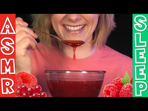 ASMR eating chilled fruit soup | slurping & swallowing sounds