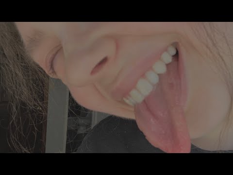 ASMR lens licking (wet mouth sounds) (breaths) (close up)