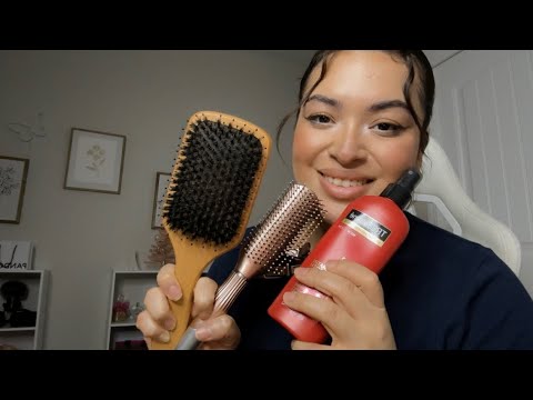 ASMR| Removing your braids, brushing your hair & scalp scratching before bed 🛌😴🌙💤 (actual hair)