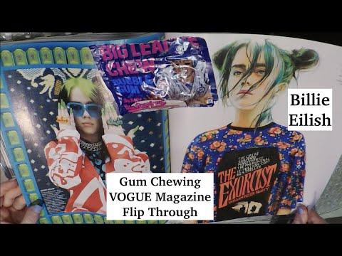 ASMR Gum Chewing Magazine Flip Through | BILLIE EILISH | Super Close Whisper