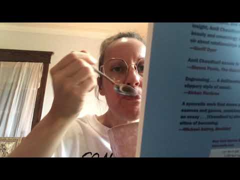 ASMR eating soup while reading (no speaking) spoon bowl sounds