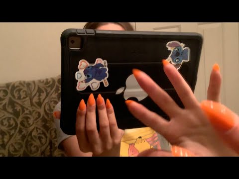 ASMR | mirror tapping - shirt & leggings scratching - iPad tapping - scratchy fabric