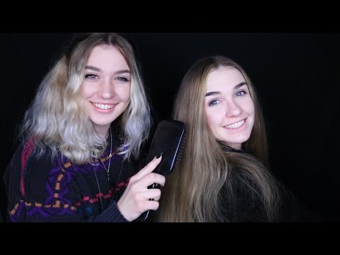 Relaxing Hair brushing Sounds & Visuals w/ my Sister! ASMR
