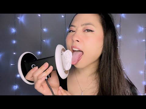 ASMR Marshmallow Fluff Ear Licking & Eating (Mouth Sounds, Whisper, Ramble)