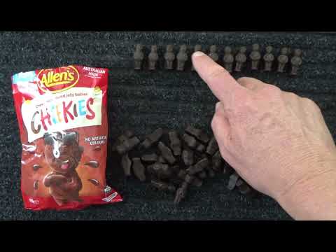 ASMR - Cheekies - Choc Jelly Babies - Australian Accent - Discussing in a Quiet Whisper & Crinkles