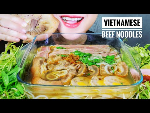 ASMR BÚN BÒ (VIETNAMESE BEEF NOODLES) , EATING SOUNDS | LINH-ASMR