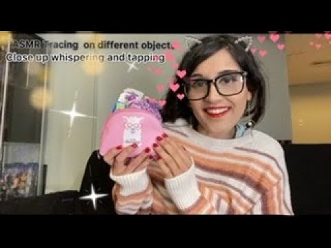 ASMR Tracing on different objects ♡(close whispering tapping)