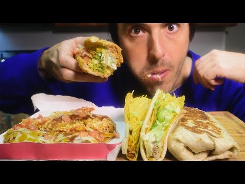 ASMR TACO BELL XXL FEAST ( Eating Sounds ) Burrito Chalupa Taco Pizza Gordita | Nomnomsammieboy