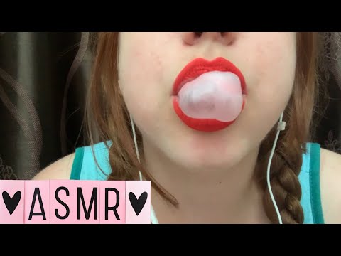 ASMR | Chewing Gum 👄& Blowing Bubbles | Lens kisses & Tongue Fluttering
