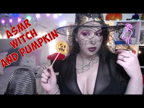 ASMR Halloween witch licking pumpkin lollipop 🎃