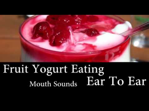 Binaural ASMR Fruit Yogurt, Pudding Eating (Ear To Ear) Mouth Sounds