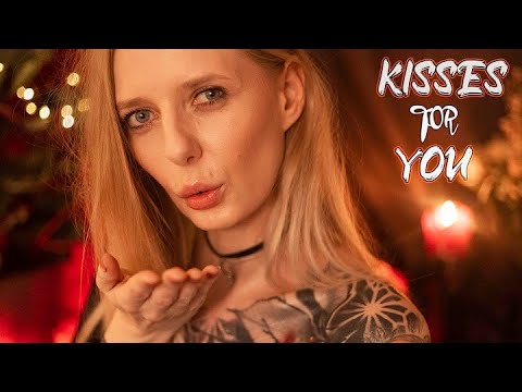 ASMR Close up Sensitive Kisses and Inaudible Whisper for Relaxation💋