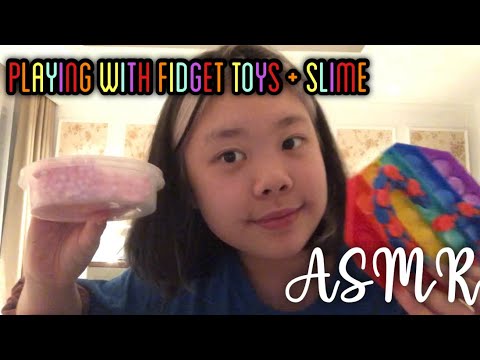 ASMR Playing with fidget toy pack + slime!!!! MiuLe ASMR