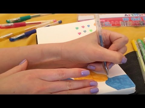 ASMR Gel Pens Swatching and Colouring