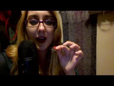 ASMR soft spoken -my sick voice, mic text, eating a candy, mouth sounds