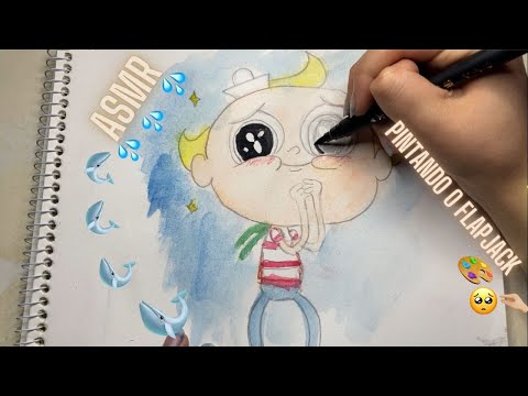 Desenhando o flapjack 👄💦[ASMR] (sons de caneta aquarela e tals 🤤)