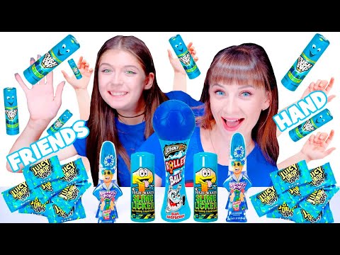 ASMR Eating Blue Candy with Friend Hand Mukbang