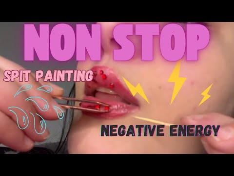 SPIT PAINTING 🖌️ YOUR FACE 😈 AND REMOVING NEGATIVE  ENERGY FROM YOU 💓💦💦 | 1 Hour Spit Painting #Asmr