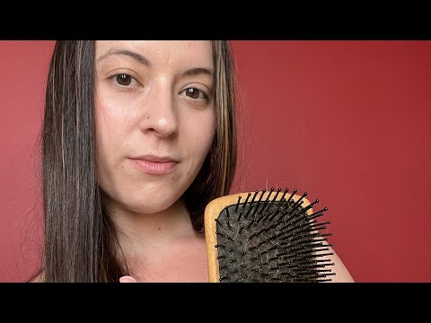 ASMR Doing Your Hair (quick style, brushing sounds, real hair)