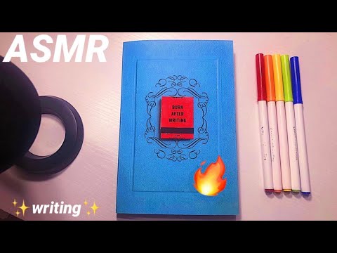 ASMR Writing In “Burn After Writing”🔥 (Close Whisper)