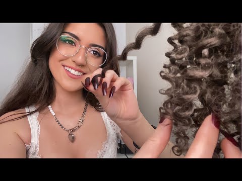 That Girl At The Sleepover Counts Your Curls ~ ASMR Hair Play, Whispers, Gossip
