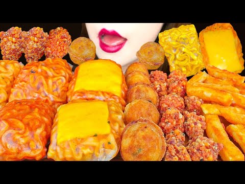 【ASMR】RICE PAPER WRPPED NOODLE AND DEEP FRIED FOOD❤️‍🔥MUKBANG 먹방 食べる音 EATING SOUNDS NO TALKING