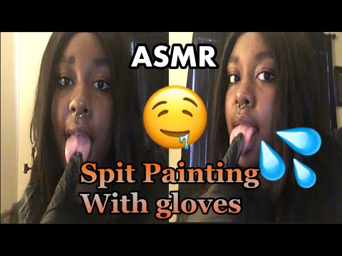 ASMR Fast & Aggressive Spit Painting W/Gloves 🧤🤤(this will make you fall asleep quickly 💯) #asmr