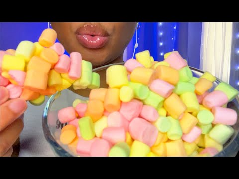 ASMR | Eating Frozen Fruity Rainbow 🌈 MARSHMALLOWS
