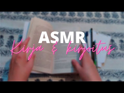 ASMR SUOMI 📖 KIRJA & KIRJOITUS ÄÄNIÄ ✍️ Book and writing sounds // page flipping, whispers, tapping…