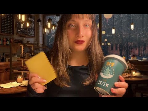 Asmr | Nice Coffee Shop Cashier takes your order (soft spoken, tapping, writing sounds)