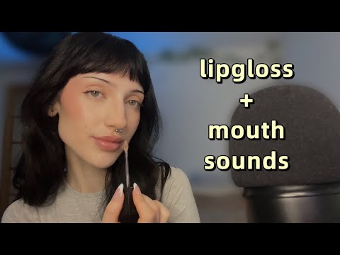 ASMR ⟡ ♥︎ lipgloss application + mouth sounds