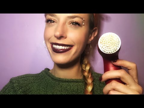 ASMR relaxing, tingly facial! With a spin brush (cut off early)