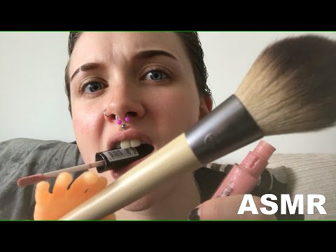 ASMR Lipgloss Pumping, Brushing, Mouth Sounds & Phone Tapping