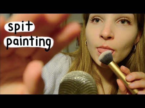 ASMR fast spit painting || intense mouth sounds and unpredictable personal attention
