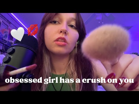 ASMR | obsessed girl has a crush on you 🤍💌 (wlw, she wants you, makeup application, + more)