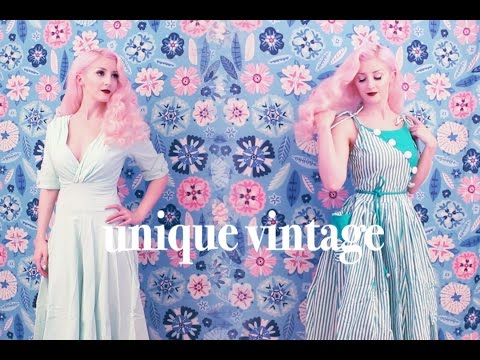 Summer Dresses from Unique Vintage (ASMR whispering&softly speaking, fabric, packaging sounds)