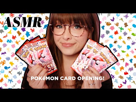 ASMR ✧🖤  Pokemon 151 Card Opening! 🖤✧ Whispers, Tapping & Crinkly Packaging Sounds for relaxing!