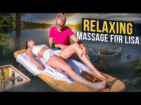 WOW! RELAXING FALL ASMR MASSAGE BY THE RIVER FOR BEAUTIFUL LISA!