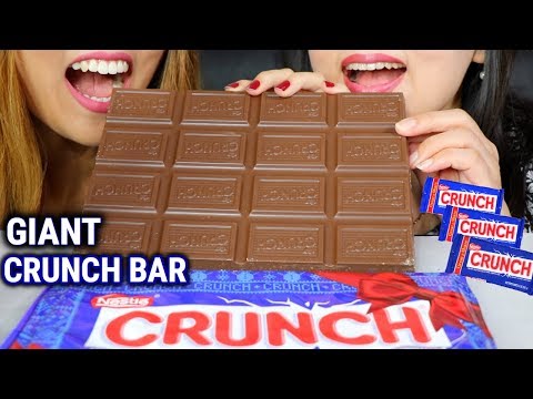 ASMR GIANT CRUNCH BAR (FROZEN CHOCOLATE EATING) 초콜릿 리얼사운드 먹방 | Kim&Liz ASMR