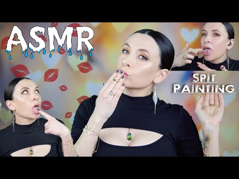 Tons of Kisses 💋 Spit Painting 🤤 and Mouth Sounds*ASMR