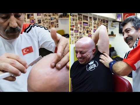 ASMR BARBER | ENERGIZE your BODY with a Münür HEAD SHAVE and FULL MASSAGE
